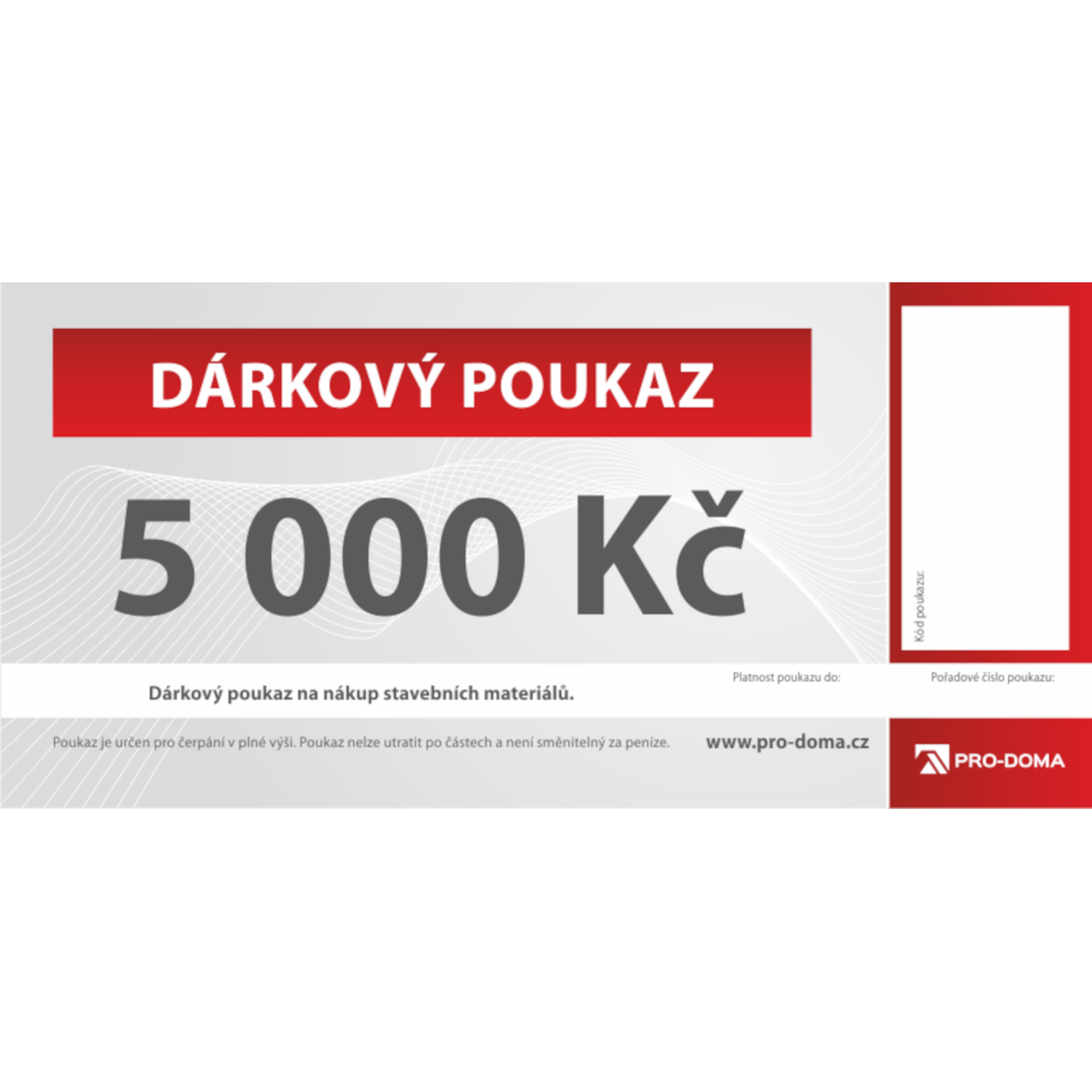 Obrázek odměny Poukaz na nákup stavebnin 5000 Kč